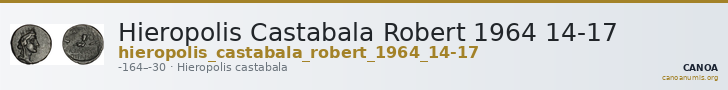 Hieropolis Castabala Robert 1964 14-17 — CANOA