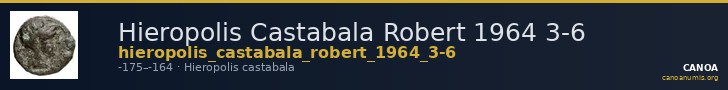 Hieropolis Castabala Robert 1964 3-6 — CANOA