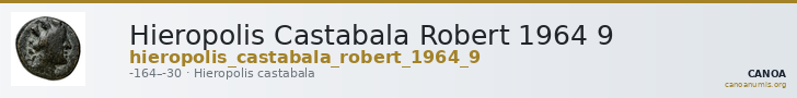 Hieropolis Castabala Robert 1964 9 — CANOA