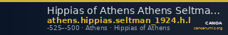 Hippias of Athens Athens Seltman 1924 Groups H and L — CANOA