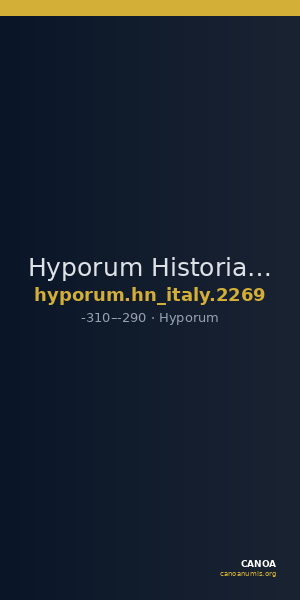 Hyporum Historia Numorum Italy 2269 — CANOA