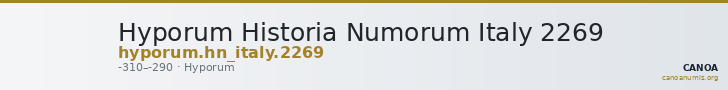 Hyporum Historia Numorum Italy 2269 — CANOA