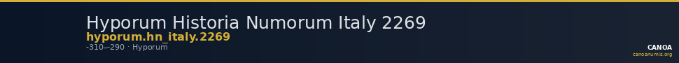 Hyporum Historia Numorum Italy 2269 — CANOA