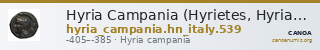 Hyria Campania (Hyrietes, Hyrianoi) Historia Numorum Italy 539 — CANOA