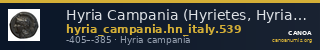 Hyria Campania (Hyrietes, Hyrianoi) Historia Numorum Italy 539 — CANOA