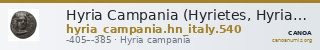 Hyria Campania (Hyrietes, Hyrianoi) Historia Numorum Italy 540 — CANOA