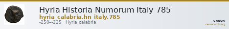 Hyria Historia Numorum Italy 785 — CANOA