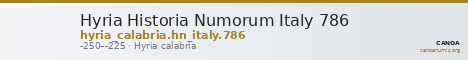 Hyria Historia Numorum Italy 786 — CANOA