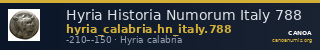 Hyria Historia Numorum Italy 788 — CANOA