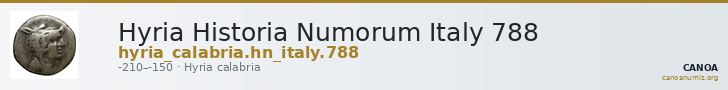 Hyria Historia Numorum Italy 788 — CANOA