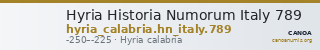Hyria Historia Numorum Italy 789 — CANOA