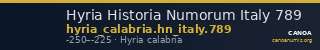 Hyria Historia Numorum Italy 789 — CANOA