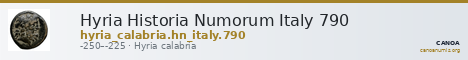 Hyria Historia Numorum Italy 790 — CANOA