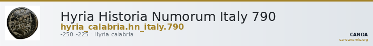 Hyria Historia Numorum Italy 790 — CANOA