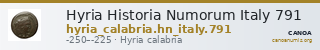Hyria Historia Numorum Italy 791 — CANOA