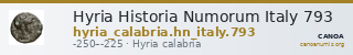 Hyria Historia Numorum Italy 793 — CANOA