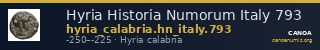 Hyria Historia Numorum Italy 793 — CANOA