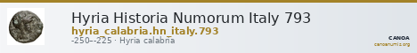 Hyria Historia Numorum Italy 793 — CANOA