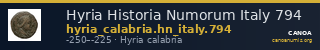 Hyria Historia Numorum Italy 794 — CANOA