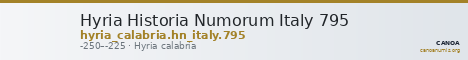 Hyria Historia Numorum Italy 795 — CANOA