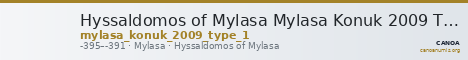 Hyssaldomos of Mylasa Mylasa Konuk 2009 Type 1 — CANOA