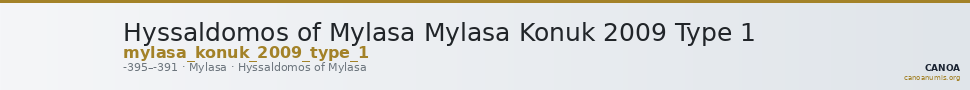 Hyssaldomos of Mylasa Mylasa Konuk 2009 Type 1 — CANOA