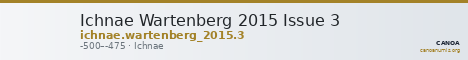 Ichnae Wartenberg 2015 Issue 3 — CANOA