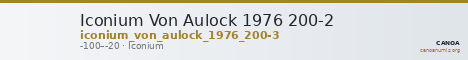 Iconium Von Aulock 1976 200-2 — CANOA