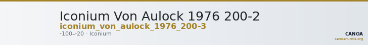 Iconium Von Aulock 1976 200-2 — CANOA