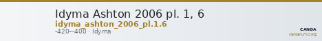 Idyma Ashton 2006 pl. 1, 6 — CANOA