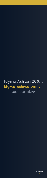 Idyma Ashton 2006 pl. 1, 9 — CANOA