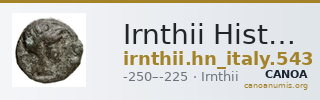 Irnthii Historia Numorum Italy 543 — CANOA