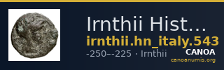 Irnthii Historia Numorum Italy 543 — CANOA