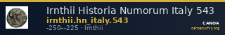 Irnthii Historia Numorum Italy 543 — CANOA