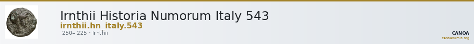 Irnthii Historia Numorum Italy 543 — CANOA