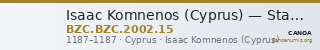 Isaac Komnenos (Cyprus) — Stamenon (Cyprus, 1187) — CANOA