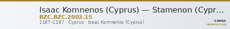 Isaac Komnenos (Cyprus) — Stamenon (Cyprus, 1187) — CANOA