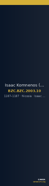 Isaac Komnenos (Cyprus) — Tetarteron Noummion (Nicosia, 1187) — CANOA