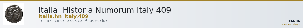 Italia  Historia Numorum Italy 409 — CANOA
