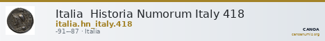 Italia Historia Numorum Italy 418 — CANOA