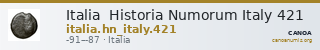 Italia  Historia Numorum Italy 421 — CANOA