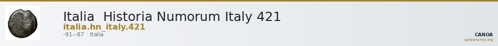 Italia  Historia Numorum Italy 421 — CANOA