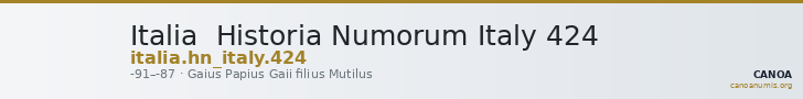 Italia  Historia Numorum Italy 424 — CANOA