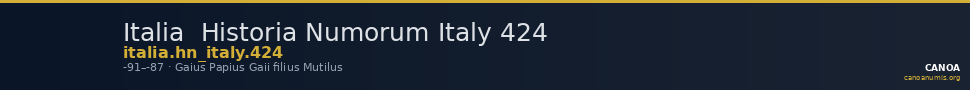 Italia  Historia Numorum Italy 424 — CANOA