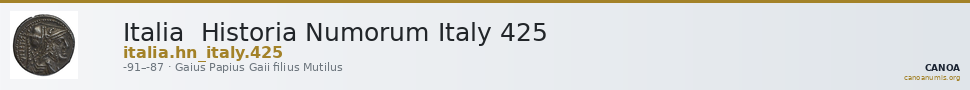 Italia Historia Numorum Italy 425 — CANOA