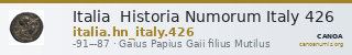 Italia  Historia Numorum Italy 426 — CANOA