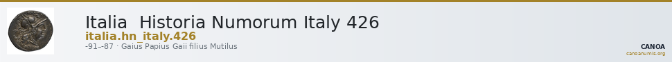Italia  Historia Numorum Italy 426 — CANOA