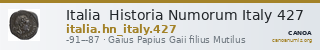 Italia Historia Numorum Italy 427 — CANOA