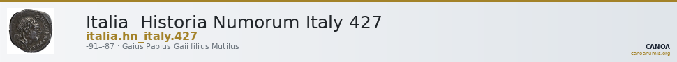 Italia Historia Numorum Italy 427 — CANOA