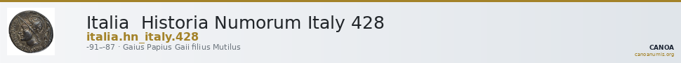 Italia Historia Numorum Italy 428 — CANOA